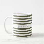 Mug Olive Green Stripes Nom du Motif (Gauche)