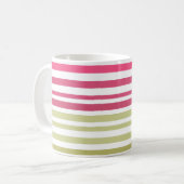 Mug olive rose rayée  (Devant gauche)