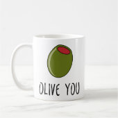 Mug Olive Toi, Pun, Drôle Je T'Aime (Gauche)