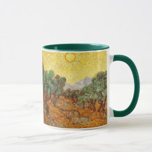 Mug Olive Trees Ciel Jaune & Soleil Van Gogh Art