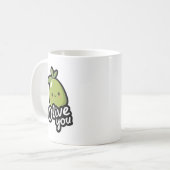Mug Olive You – Conception de jeu de mots Olive mignon (Devant gauche)
