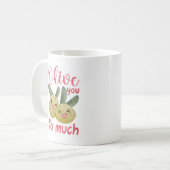 Mug Olive You tant de jeu alimentaire amusant (Devant gauche)