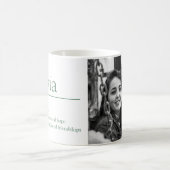 Mug Olivia définition de nom photo personnalisée verte (Centre)