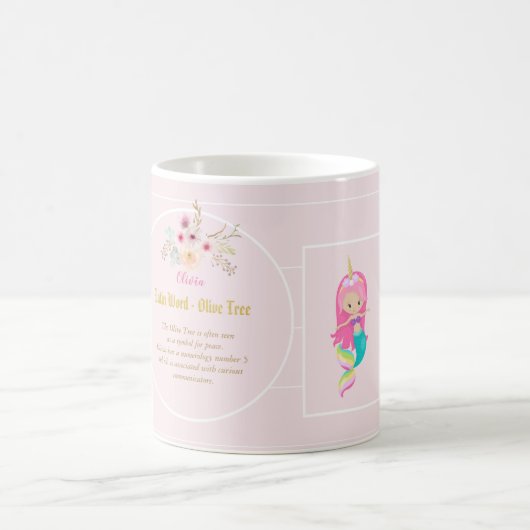 Mug OLIVIA - Filles Nom Signification Cadeau - Sirène (Centre)
