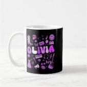 Mug Olivia First Name I Love Olivia Groovy 80's Girls  (Gauche)