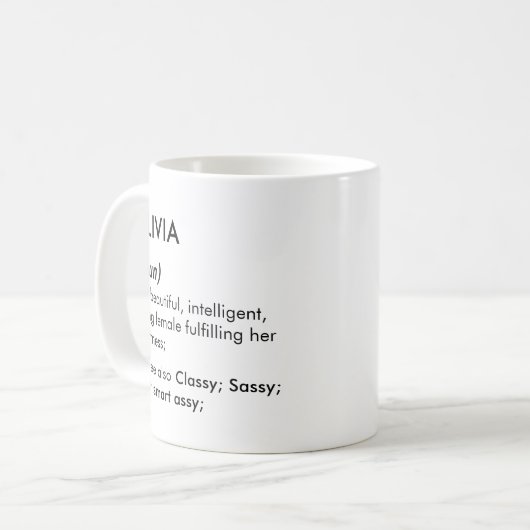 Mug Olivia name, Editable name, Custom name (Devant gauche)