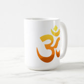 Mug Om Mantra Yoga Gold Sun méditation Symbole (Devant droit)