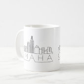 Mug Omaha, Nebraska| Ligne Skyline Stylisée Ville (Devant gauche)