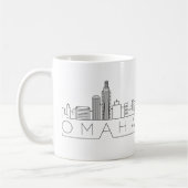 Mug Omaha, Nebraska| Ligne Skyline Stylisée Ville (Gauche)