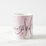 Mug Ombre de marbre de marbre rose rose brillant<br><div class="desc">Ce design élégant et girly est parfait pour la fashionista branchée et élégante. Il présente un faux dégradé rose brillant de parties scintillant sur un arrière - plan motif en pierre de marbre rose et blanc. C'est glamour, chic, luxueux, moderne et classe. ***REMARQUE IMPORTANTE DE CONCEPTION : Pour toute demande...</div>