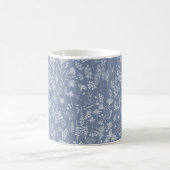 Mug Ombre fleur sauvage blanc sur bleu (Centre)