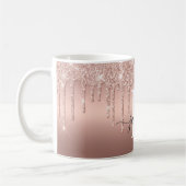 Mug Ombre Métal Monogramme avec Drips Pailleté Or Rose (Gauche)