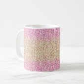 Mug Ombre Parties scintillant magique rose et or (Devant gauche)