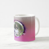 Mug Ombre violet et forme circulaire rose (Devant droit)