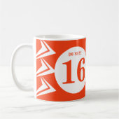 Mug OMG vous avez 16 ans monogramme nom orange et blan (Gauche)
