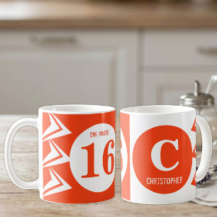 Mug OMG vous avez 16 ans monogramme nom orange et blan
