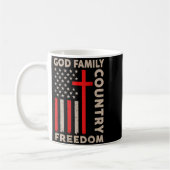 Mug On-back God Family Country Dom Patriotic Christian (Gauche)