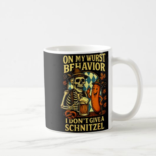 Mug On My Wurst Behavior Funny Skeleton And Dog  (Droite)