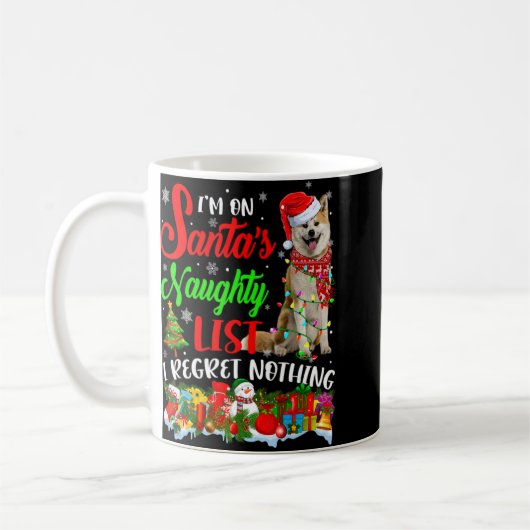 Mug On Santas Naughty List Xmas Shiba Inu (Gauche)