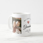 Mug On t'aime grand-mère | Rose photo moderne Gold Hea (Devant gauche)