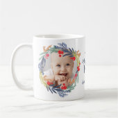 Mug On t'aime maman | Aquarelle feuillage de couronnes (Gauche)