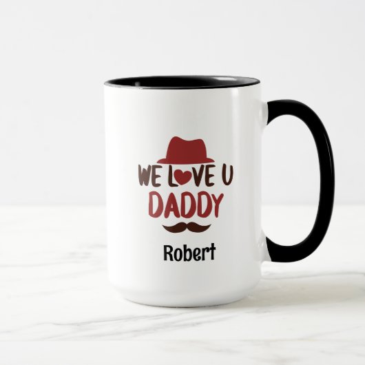 Mug On t'aime papa design drôle  (Droite)