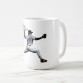 Mug On the Mound - Pitcher de baseball et drapeau amér (Devant droit)