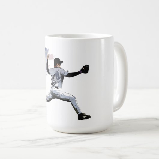 Mug On the Mound - Pitcher de baseball et drapeau amér (Devant droit)