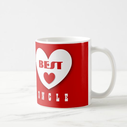 Mug ONCLE cadeau avec le ROUGE fait sur commande du (Droite)