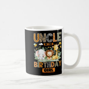 Mug Oncle de la fille qui fête son anniversaire safari
