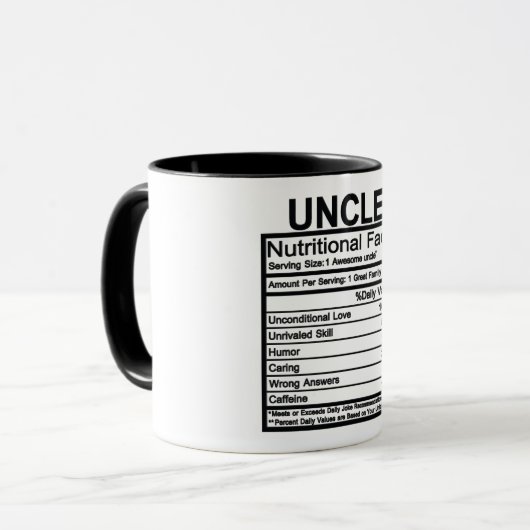 Mug Oncle - Faits nutritionnels (Devant gauche)