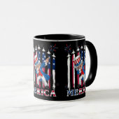 Mug Oncle patriotique Sam Dabbing 4 juillet (Devant droit)