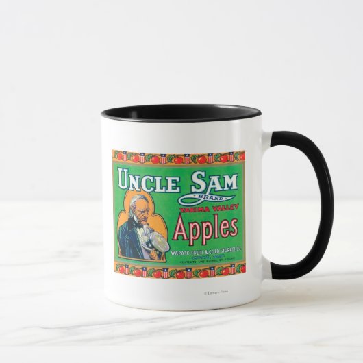 Mug Oncle Sam Apple Étiquette (vert) - Wapato, WA (Droite)