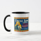 Mug Oncle Sam Étiquette Apple (bleu) - Wapato, WA (Gauche)