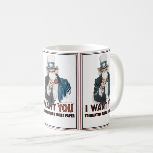 Mug Oncle Sam "Je Veux Que Vous" Battez Cette Pandémie (Devant droit)