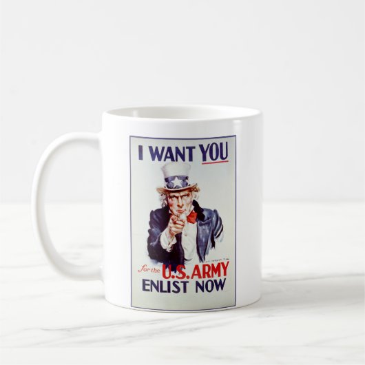 Mug Oncle Sam patriotique - poster vintage (Gauche)