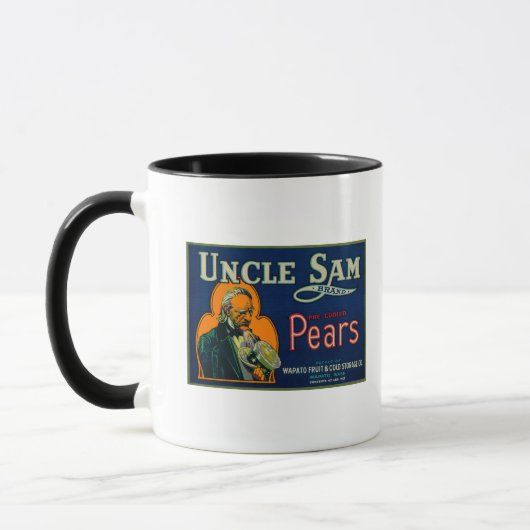 Mug Oncle Sam Pear Crate LabelWapato, WA (Gauche)