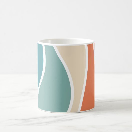 Mug Ondes colorées de style rétro (Centre)