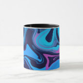 Mug Ondes de dégradé fluide en bleu et violet (Centre)