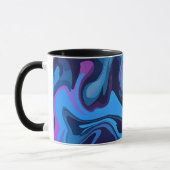 Mug Ondes de dégradé fluide en bleu et violet (Gauche)