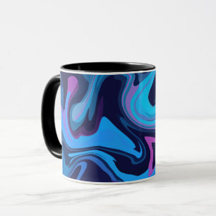 Mug Ondes de dégradé fluide en bleu et violet