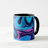 Mug Ondes de dégradé fluide en bleu et violet (Devant droit)