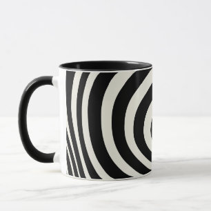 Mug Ondes de style rétro noir et blanc
