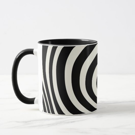 Mug Ondes de style rétro noir et blanc (Gauche)