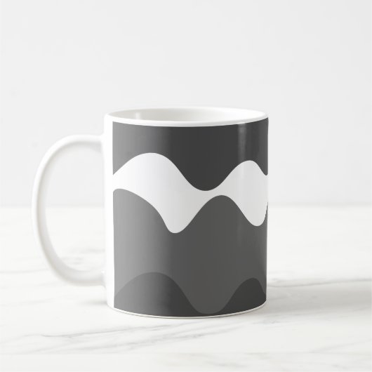 Mug Ondes horizontales grises et blanches motif (Gauche)