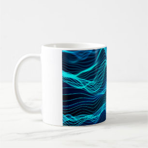 Mug Ondes néon de nombreuses lignes et lignes abstrait