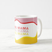 Mug Ondes rétro 'Mama Cool' aux couleurs vives (Devant droit)