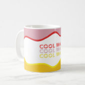 Mug Ondes rétro 'Mama Cool' aux couleurs vives (Devant gauche)
