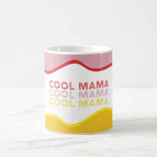 Mug Ondes rétro 'Mama Cool' aux couleurs vives (Centre)