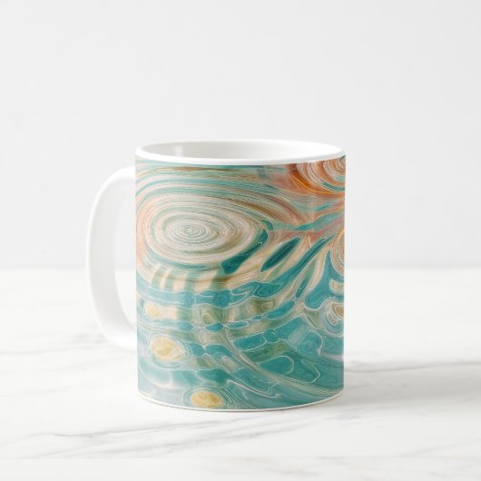 Mug Ondulations de Tranquillité Harmonie d'Eau Abstrai (Devant gauche)